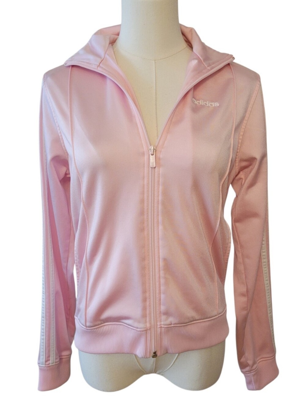 Adidas Pink & White Y2K 2004 Track Athletic Jacket Size Small